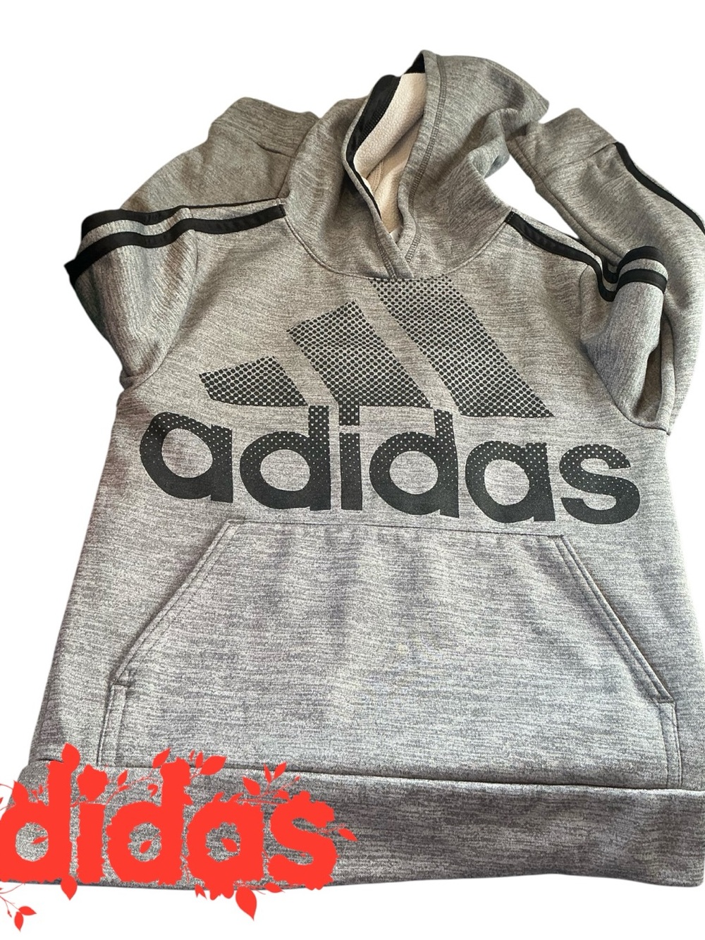 Adidas Gray Hoodie with Logo size 8